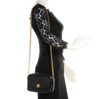 Chanel Lambskin Quilted Camera Case Black 2 of 9