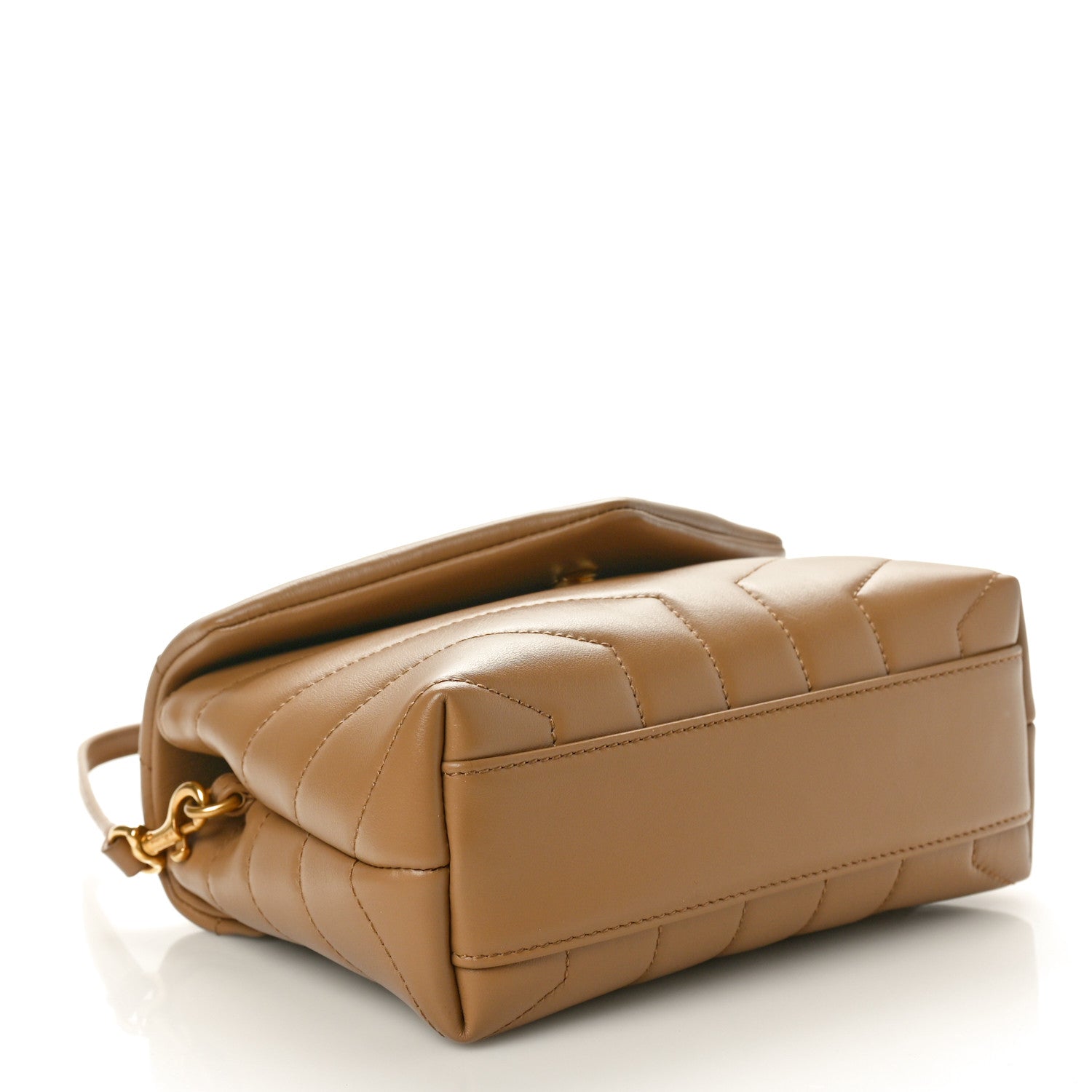 Saint Laurent Calfskin Y Quilted Monogram Toy Loulou Crossbody Bag Natural Tan 4 of 11