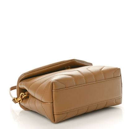 Saint Laurent Calfskin Y Quilted Monogram Toy Loulou Crossbody Bag Natural Tan 4 of 11