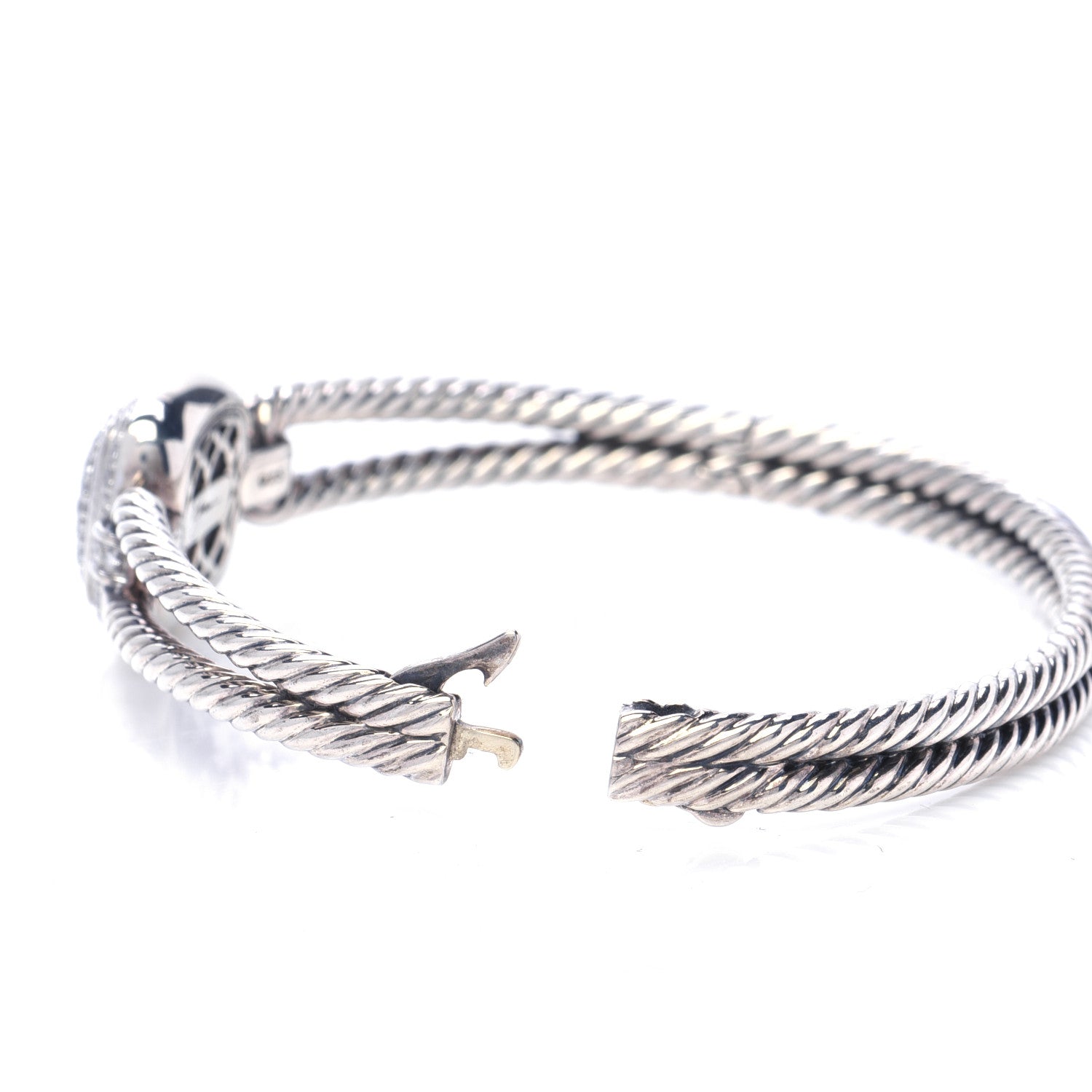 David Yurman Sterling Silver Diamond Albion Cable Bracelet 5 of 5