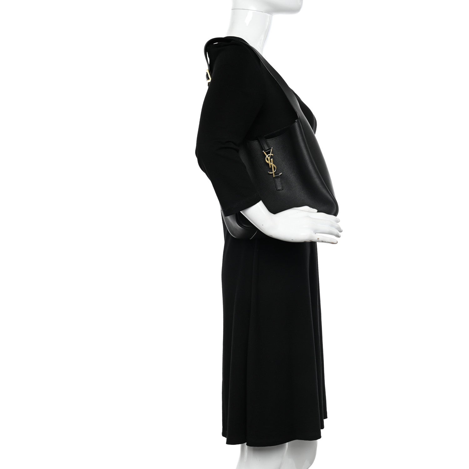 Saint Laurent Smooth Calfskin Small Le 5 A 7 Soft Hobo Black 2 of 9
