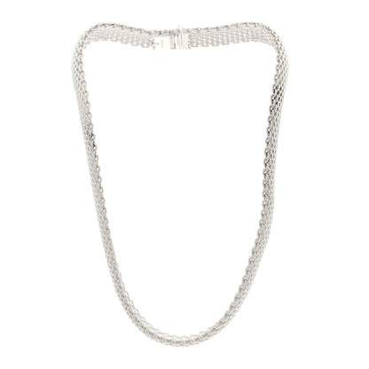 Tiffany Sterling Silver Somerset Mesh Necklace 3 of 5