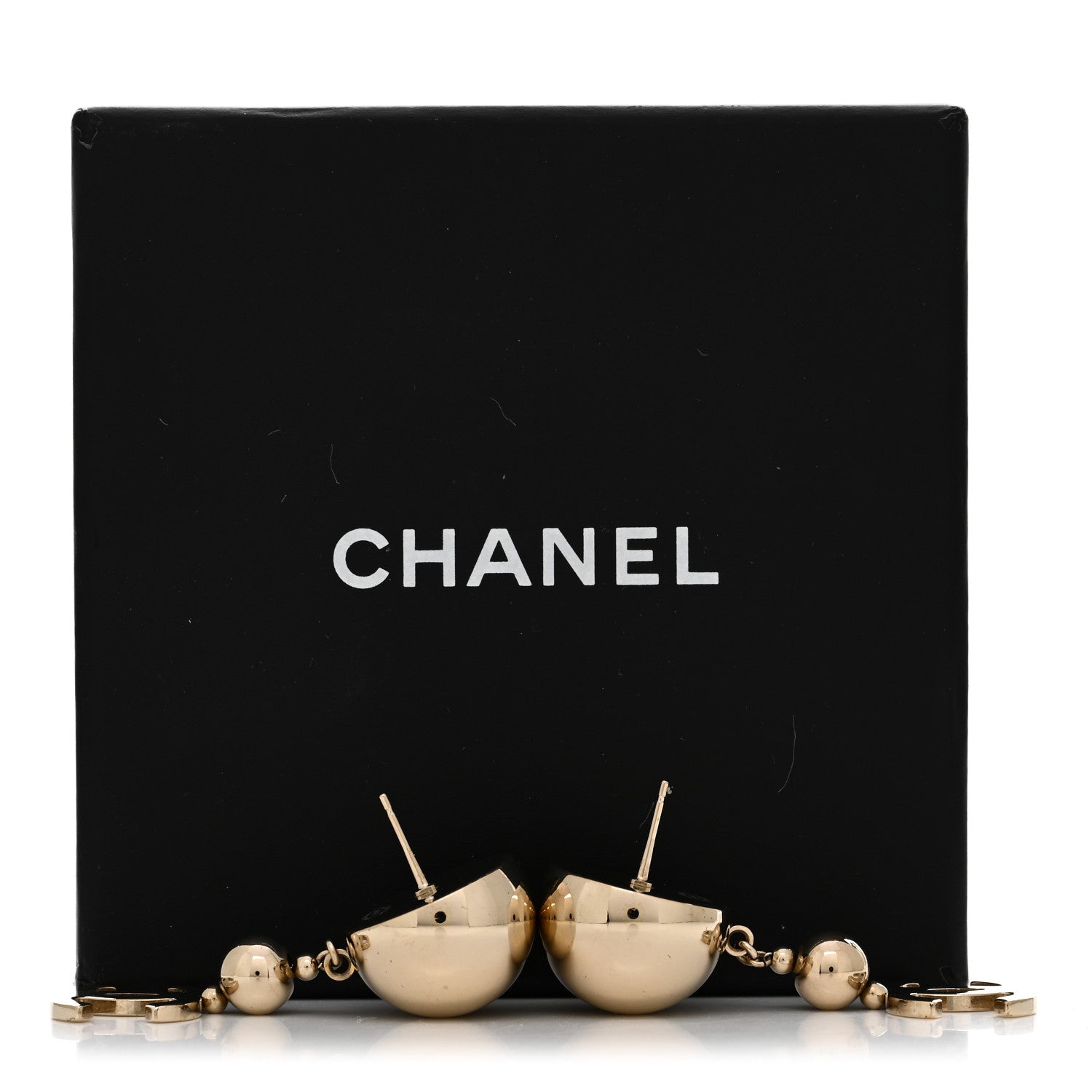 Chanel Metal CC Drop Earrings Gold 5 of 5