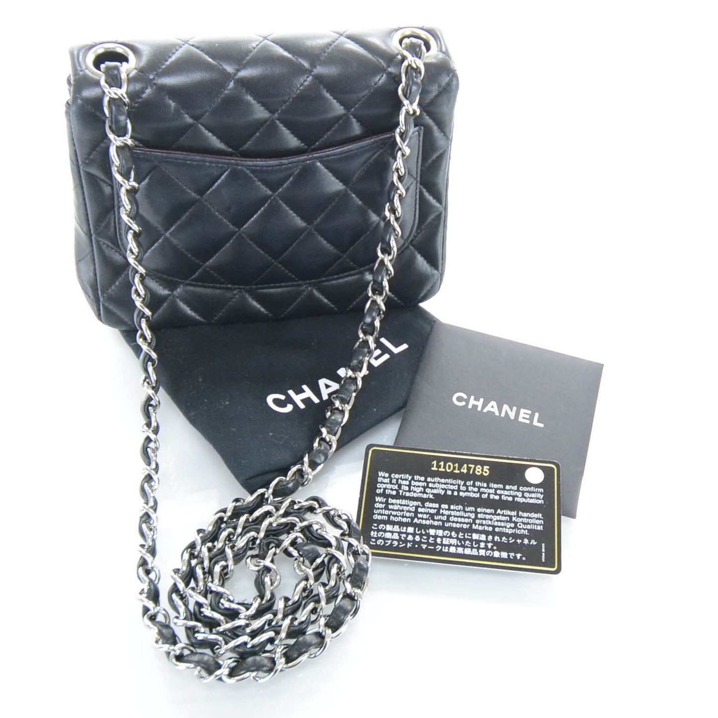Lambskin Quilted Mini Flap Black