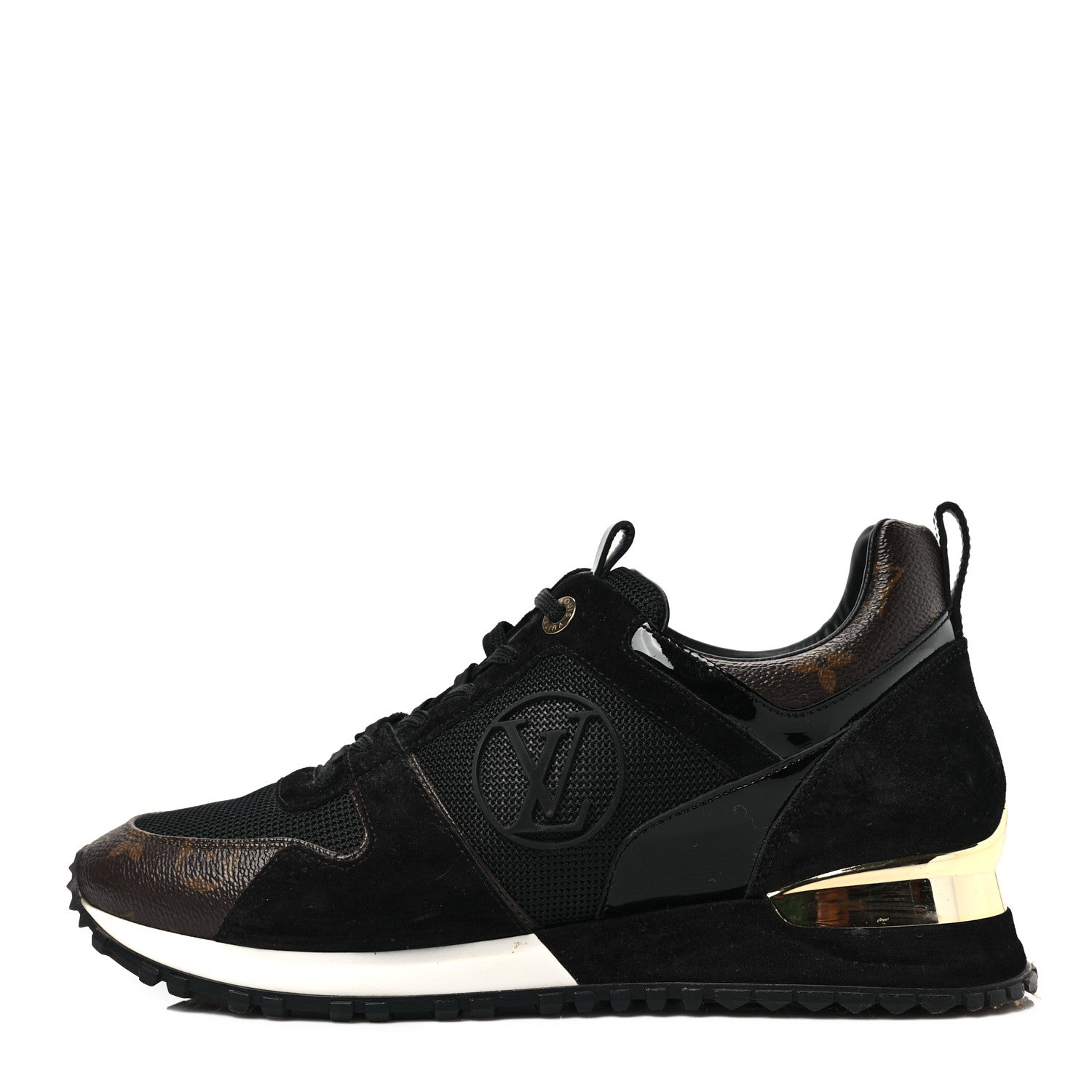 Louis Vuitton Suede Monogram Run Away Sneakers 38.5 Black 1 of 8