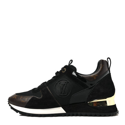 Louis Vuitton Suede Monogram Run Away Sneakers 38.5 Black 1 of 8