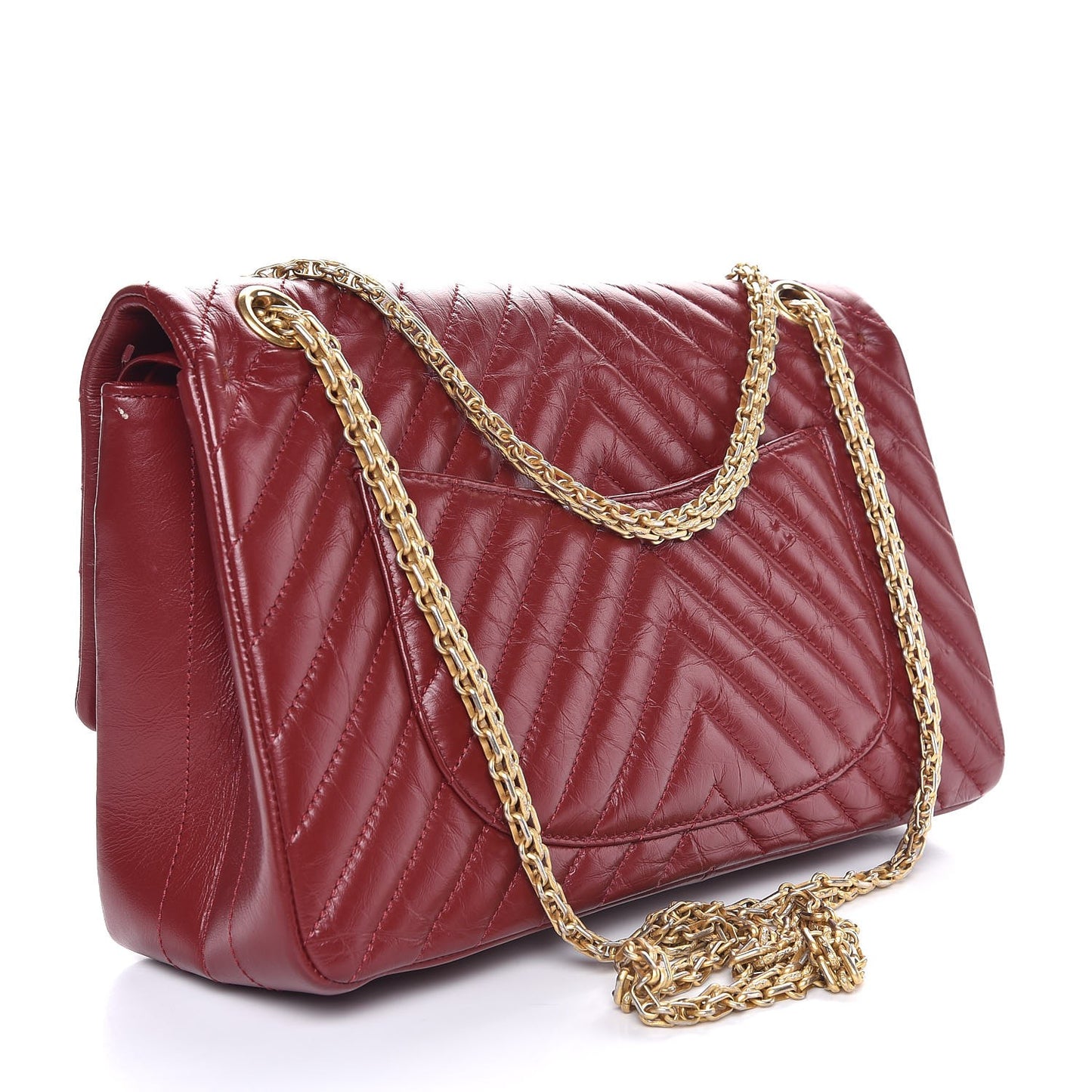 Aged Calfskin Chevron Quilted 2.55 Reissue 226 Flap Red