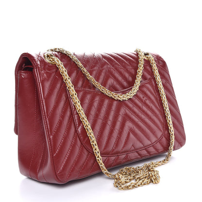 Chanel Aged Calfskin Chevron Quilted 2.55 Reissue 226 Flap Red 3 of 8