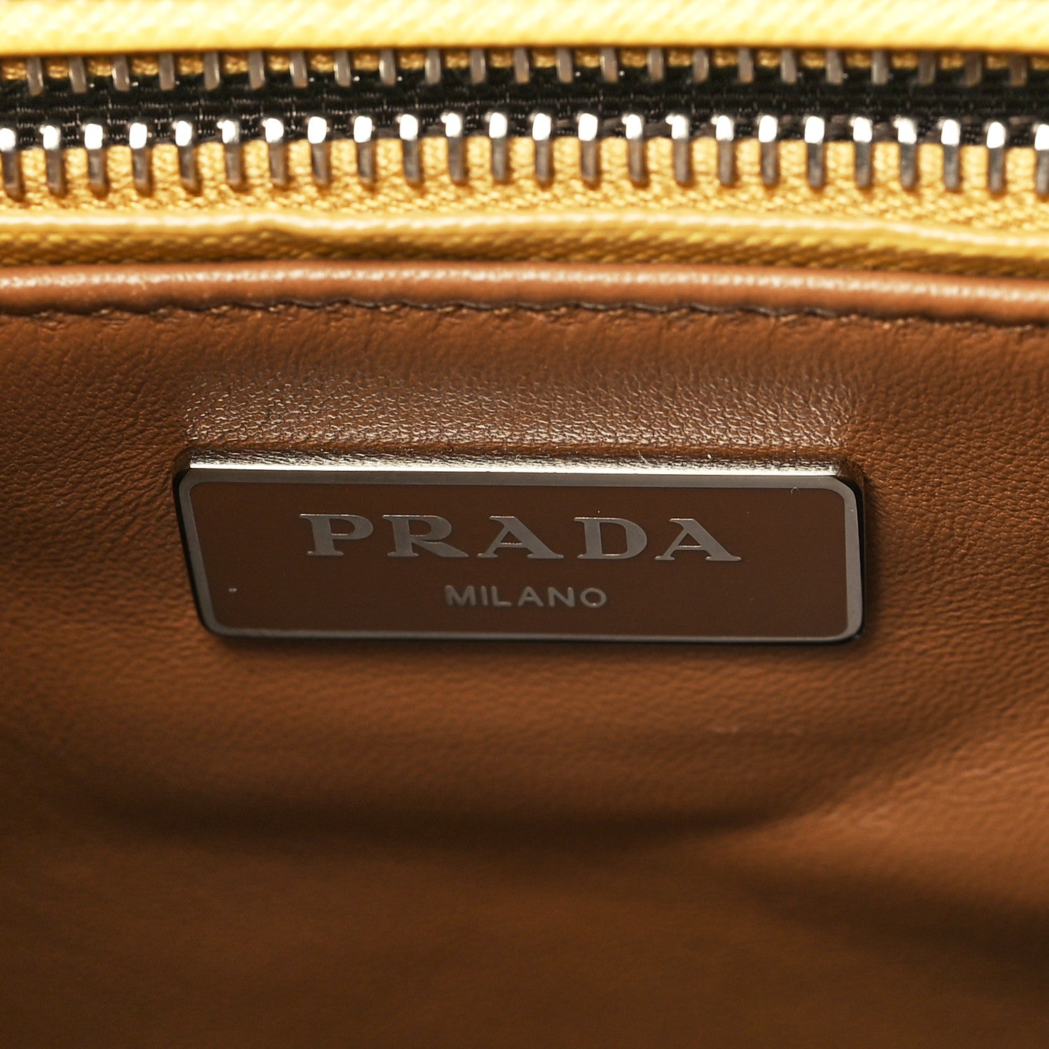 Prada Saffiano Small Bi-Color Galleria Double Zip Tote Gine Caramel 6 of 9