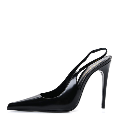Saint Laurent Patent Vendome Slingback Pumps 38 Black 1 of 10
