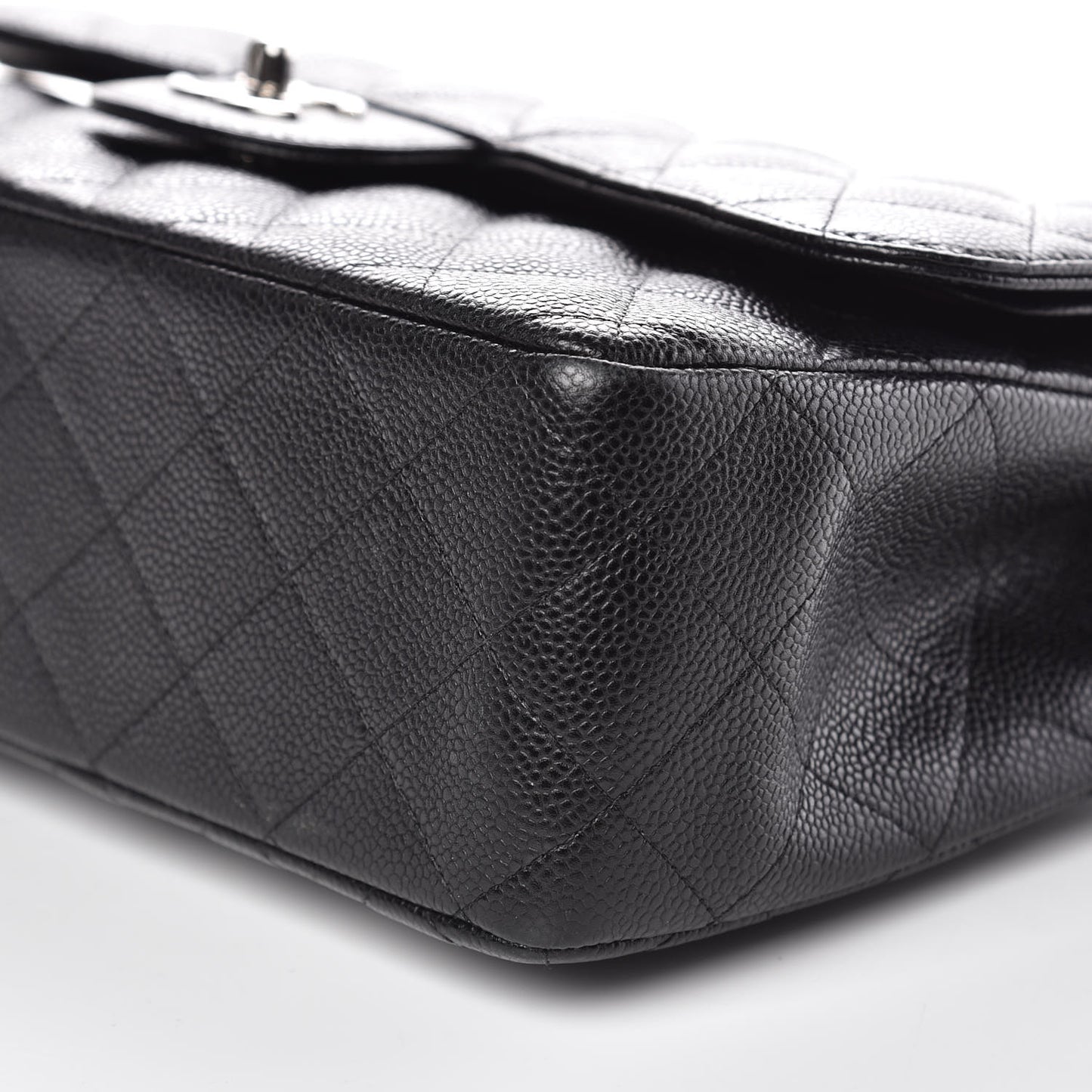 Caviar Quilted Jumbo Double Flap Black