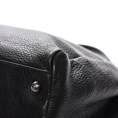 Fendi Goatskin Zucca Large Peekaboo Iconic Satchel Black Tobacco 12 of 14