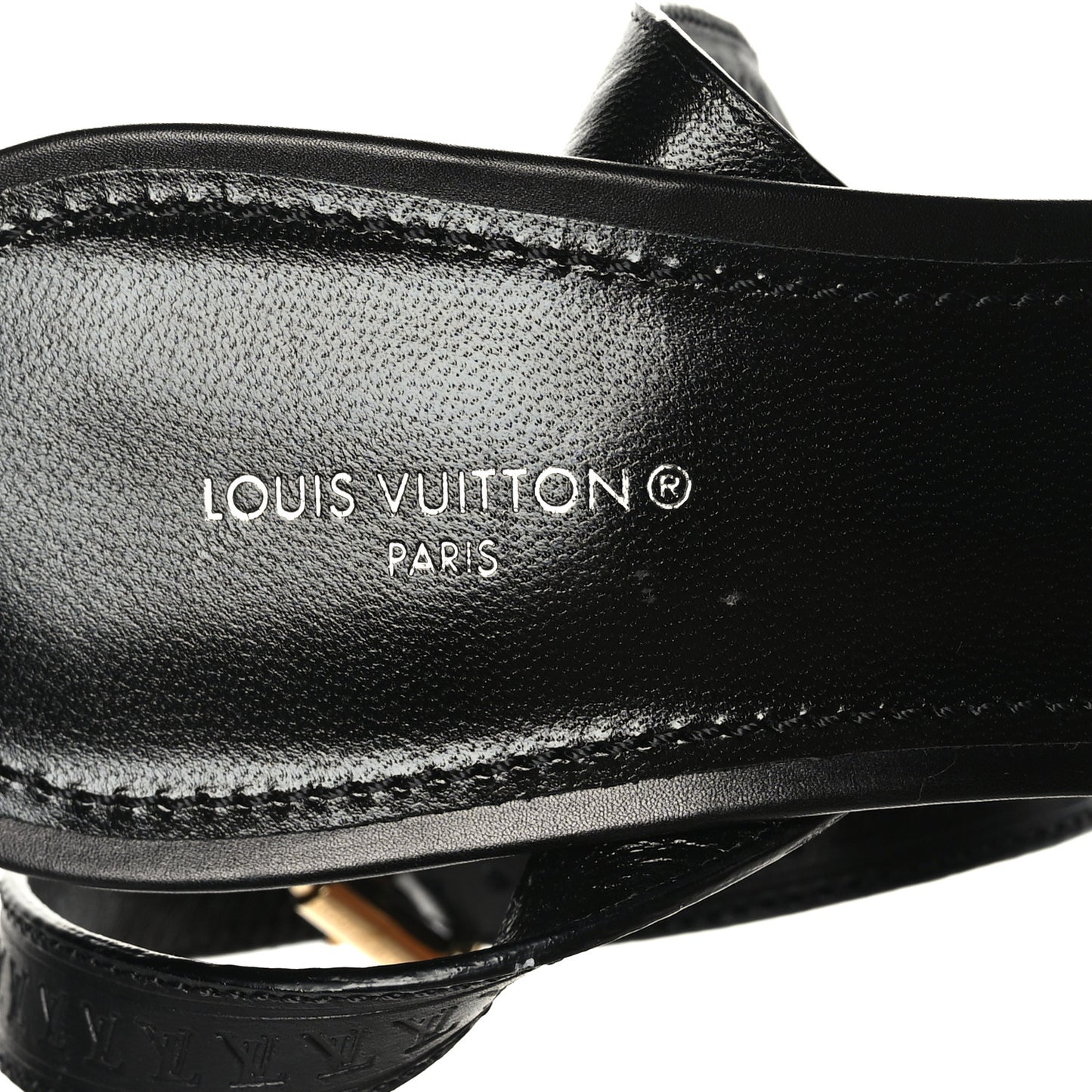 Calfskin Studded Monogram Silhouette Sandals 38.5 Black
