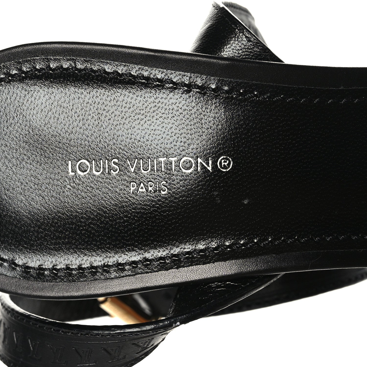 Louis Vuitton Calfskin Studded Monogram Silhouette Sandals 38.5 Black 7 of 7