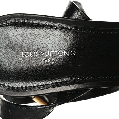 Louis Vuitton Calfskin Studded Monogram Silhouette Sandals 38.5 Black 7 of 7