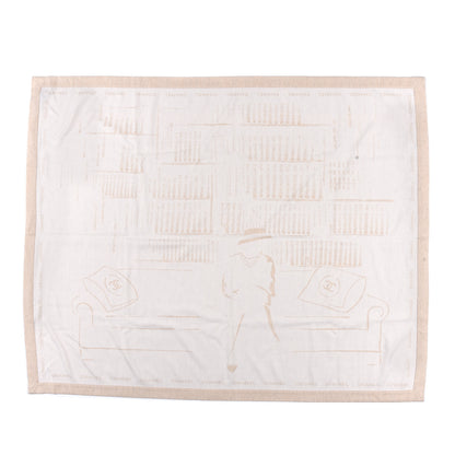 Chanel Wool Silk Lightweight Throw Blanket Beige 1 of 8