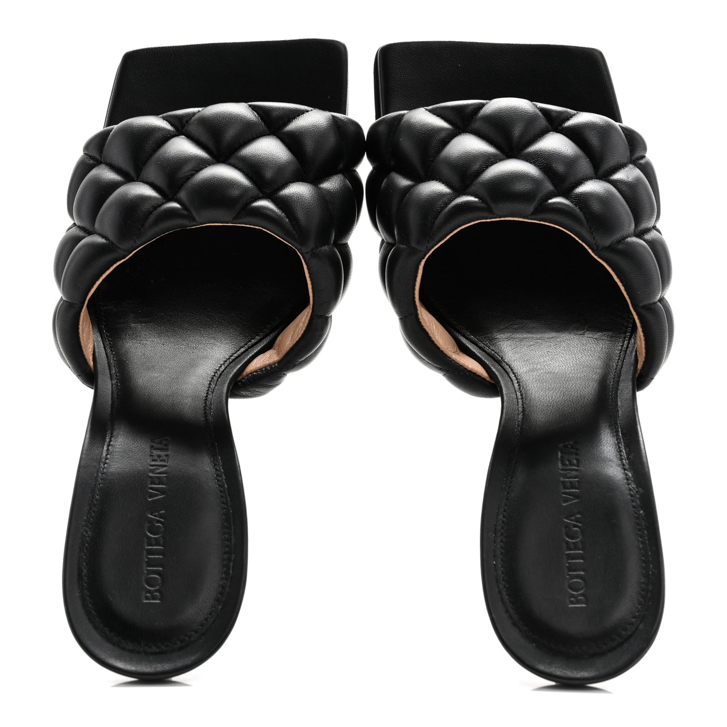 Nappa Matelasse Padded Mule Sandals 36.5 Black