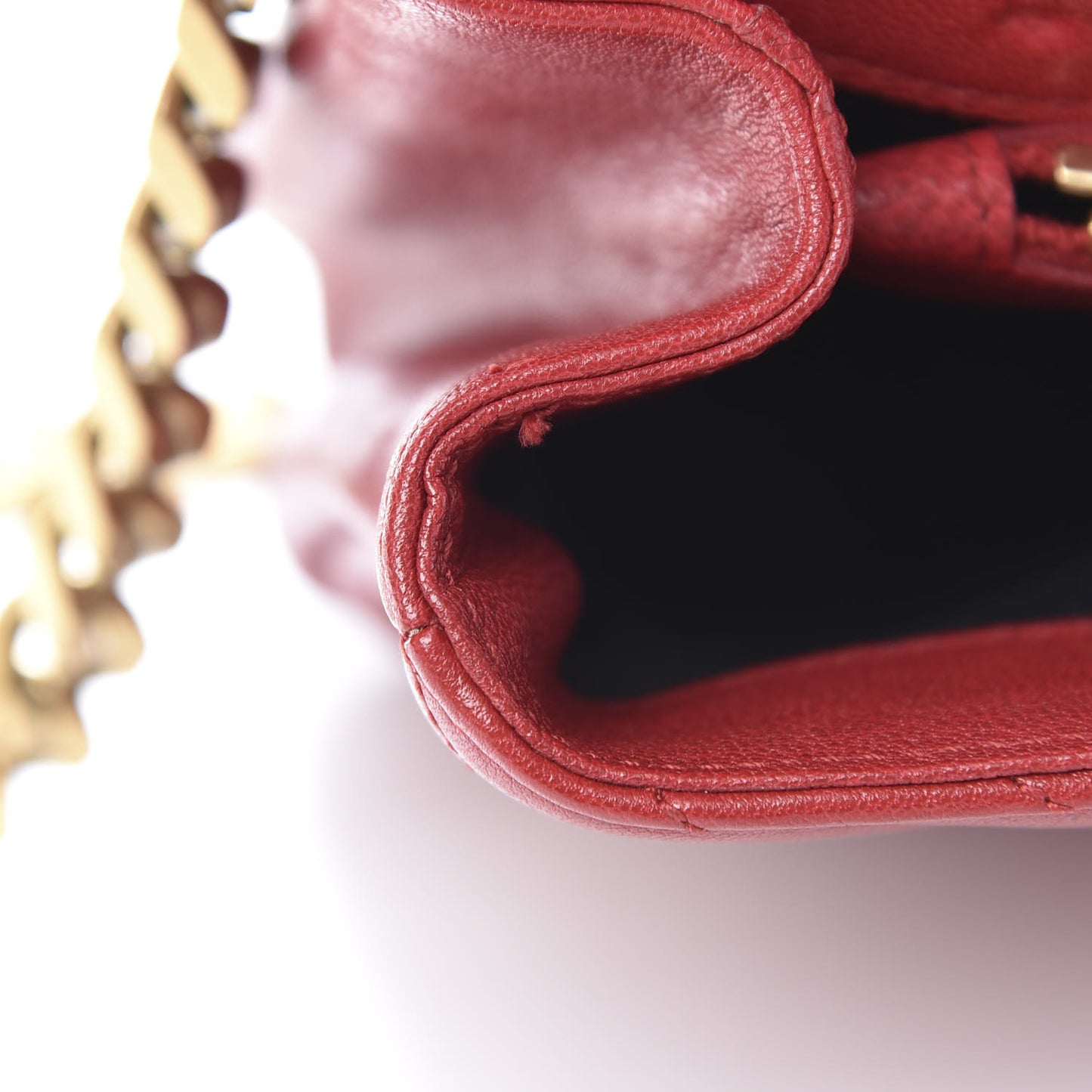 Sheepskin Matelasse Chevron Monogram Medium College Bag Rouge