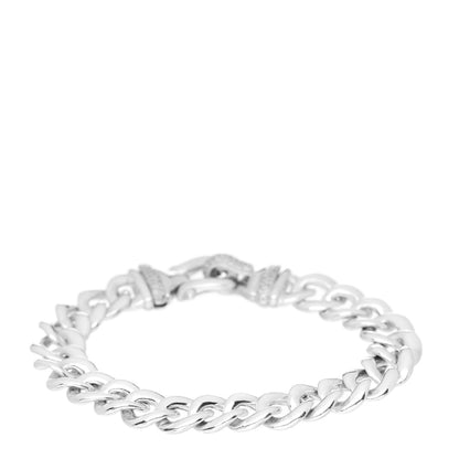 David Yurman Sterling Silver Diamond 12mm Curb Link Buckle Bracelet 3 of 4