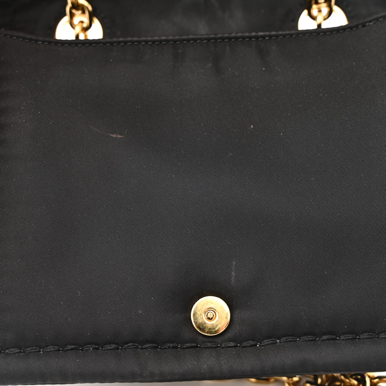 Prada Tessuto Nylon Crystal Chain Flap Shoulder Bag Black 12 of 12