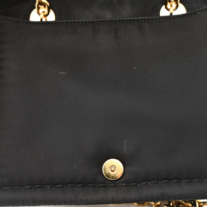 Prada Tessuto Nylon Crystal Chain Flap Shoulder Bag Black 12 of 12