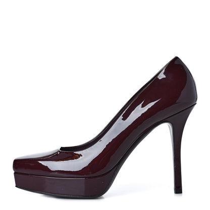 Gucci Patent Platform Pumps 38 Bordeaux 1 of 8