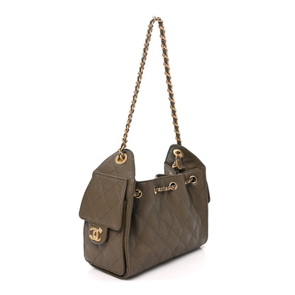 Chanel Caviar Quilted Mini Chanel 25 Handbag Dark Khaki 2 of 10