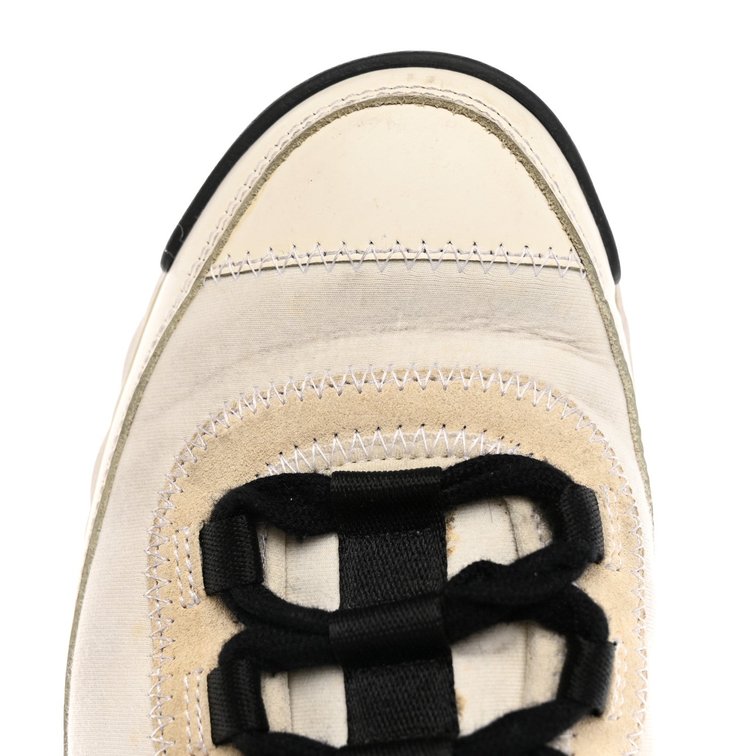 Chanel Velvet Calfskin Mixed Fibers CC Sneakers 36 Ivory Black 13 of 22