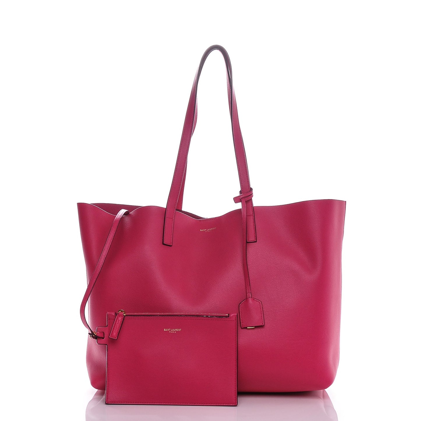 Calfskin Large Shopping Tote Fuchsia