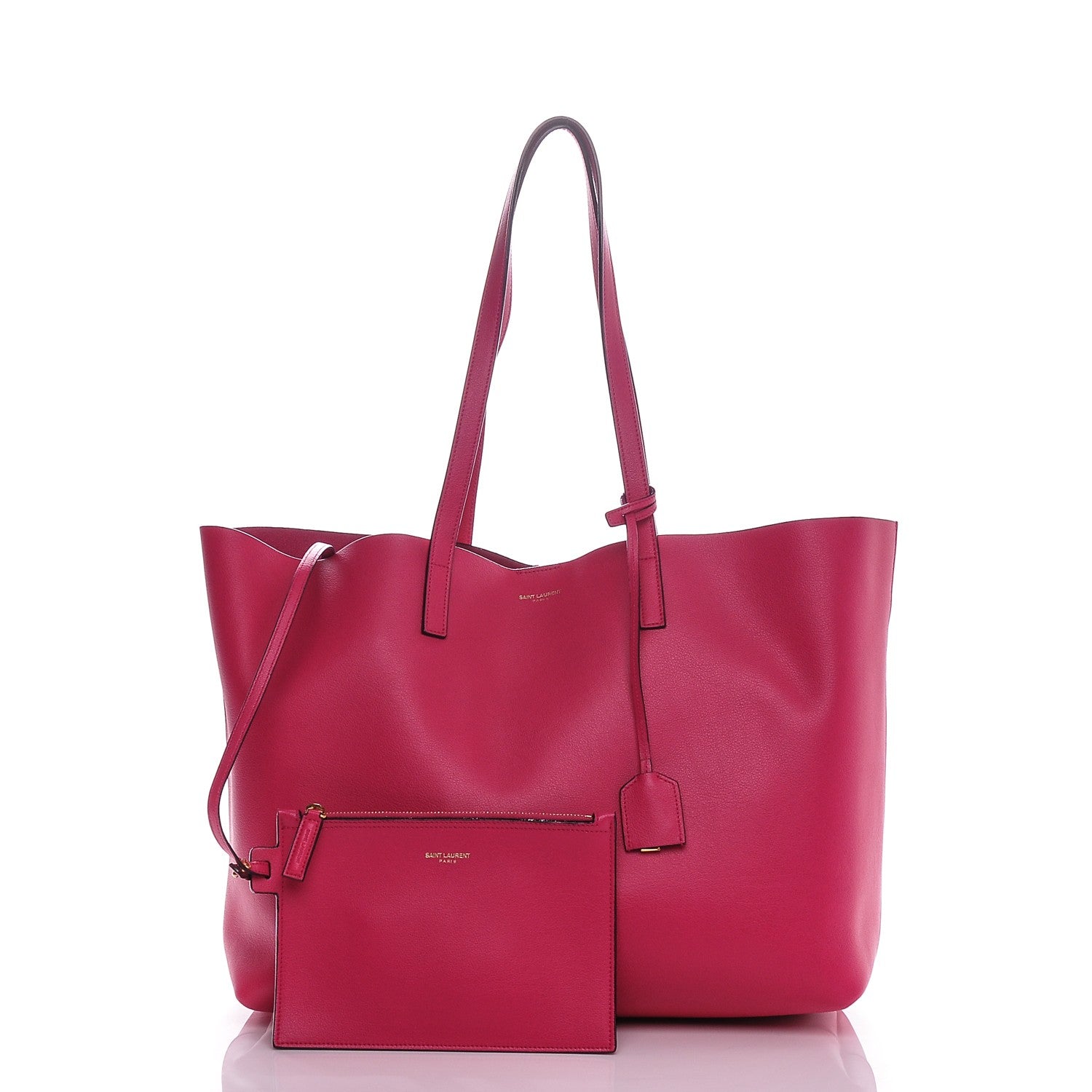 Saint Laurent Calfskin Large Shopping Tote Fuchsia 3 of 7