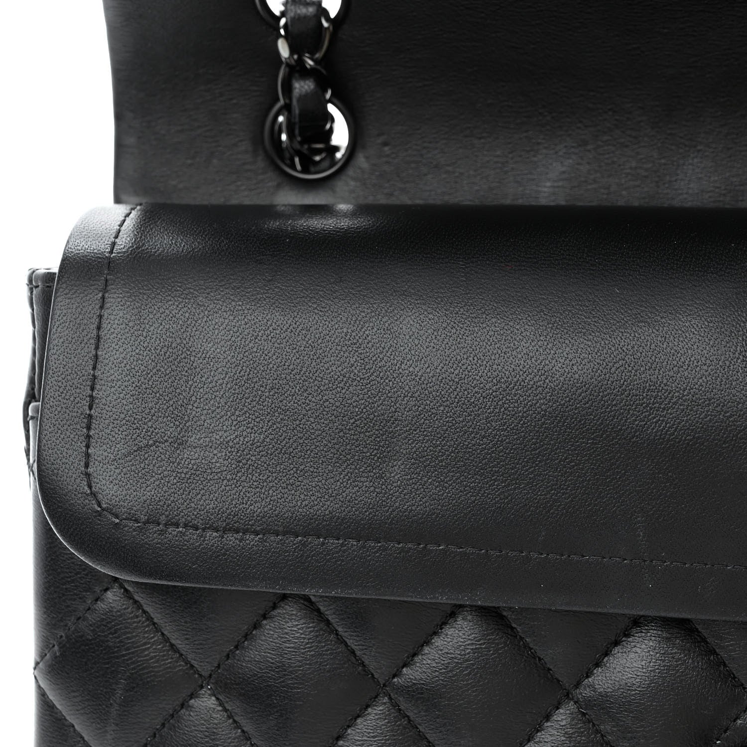 Chanel Lambskin Quilted Medium Double Flap So Black 14 of 15