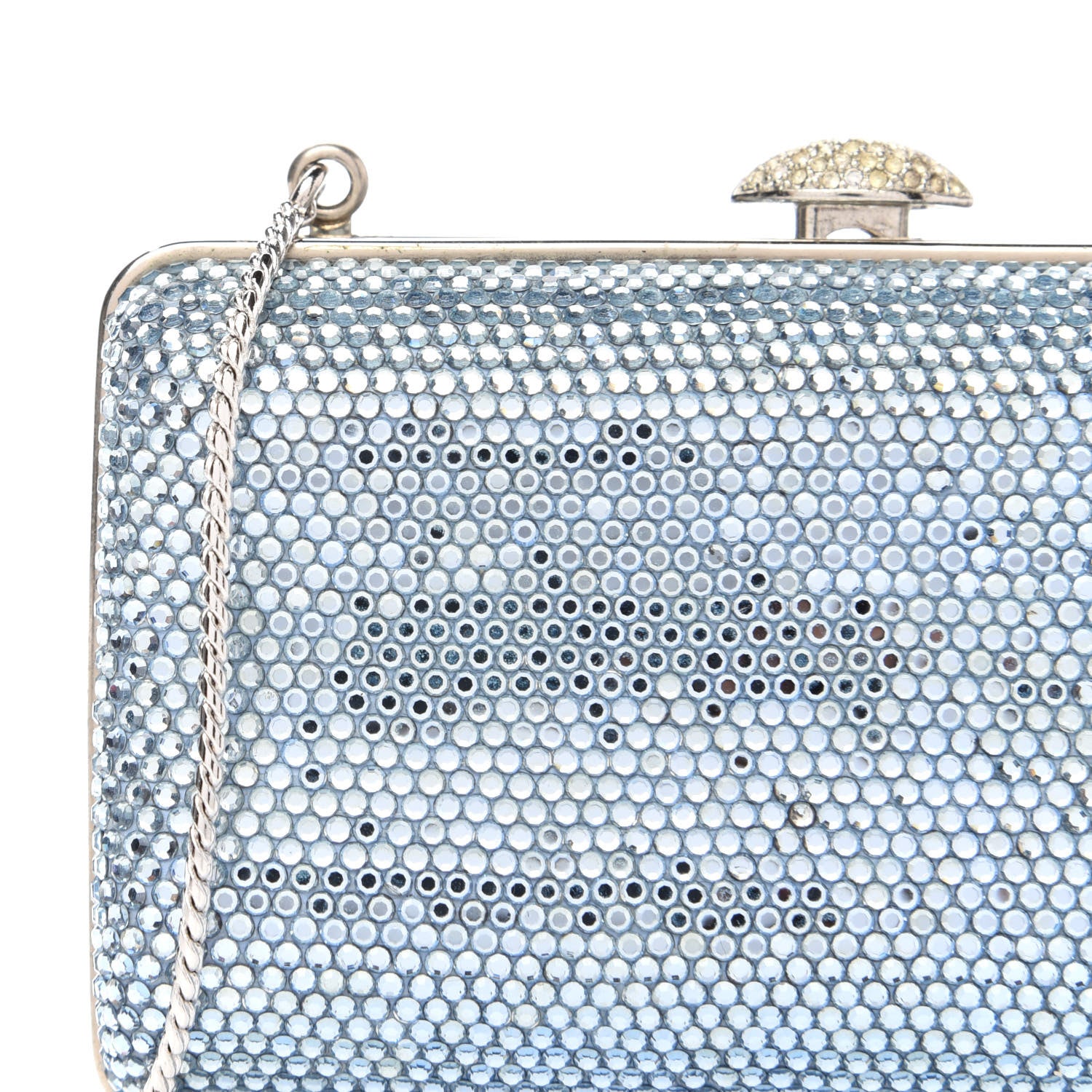 Judith Leiber Swarovski Crystal Minaudiere Clutch Blue 12 of 12