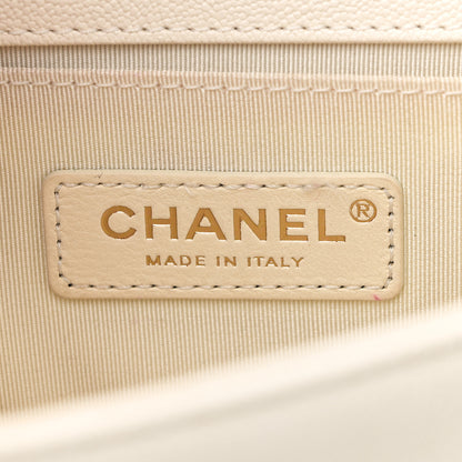 Chanel Caviar Quilted Small Boy Flap White 6 of 10
