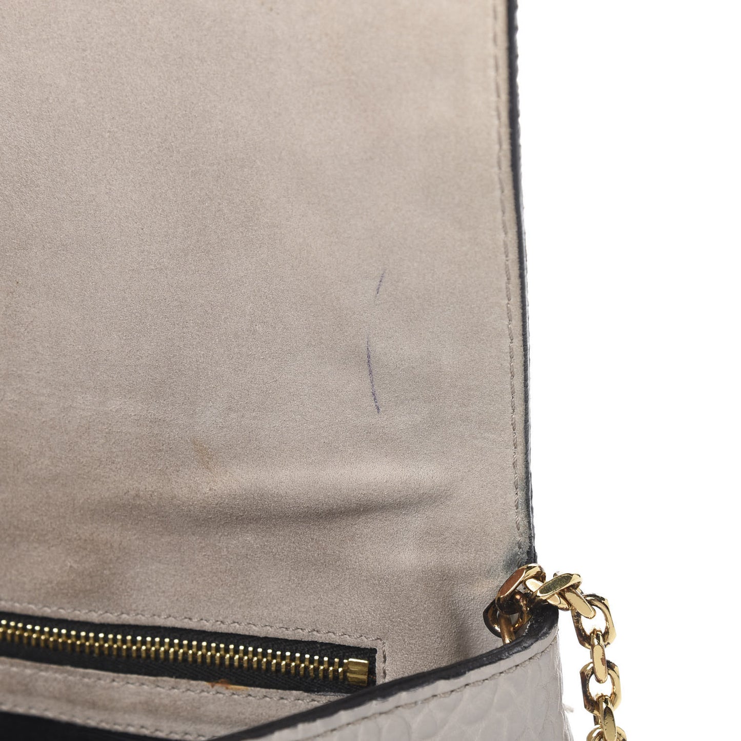 Signature Grain Medium Mildenhall Crossbody Bag Stone White