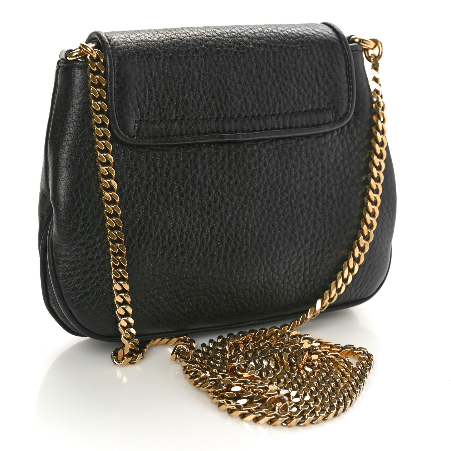 Pebbled Calfskin Small 1973 Chain Shoulder Bag Black