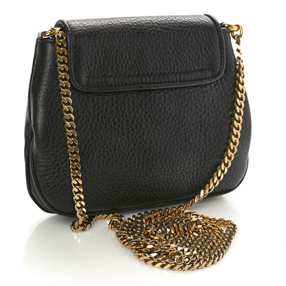 Gucci Pebbled Calfskin Small 1973 Chain Shoulder Bag Black 3 of 11