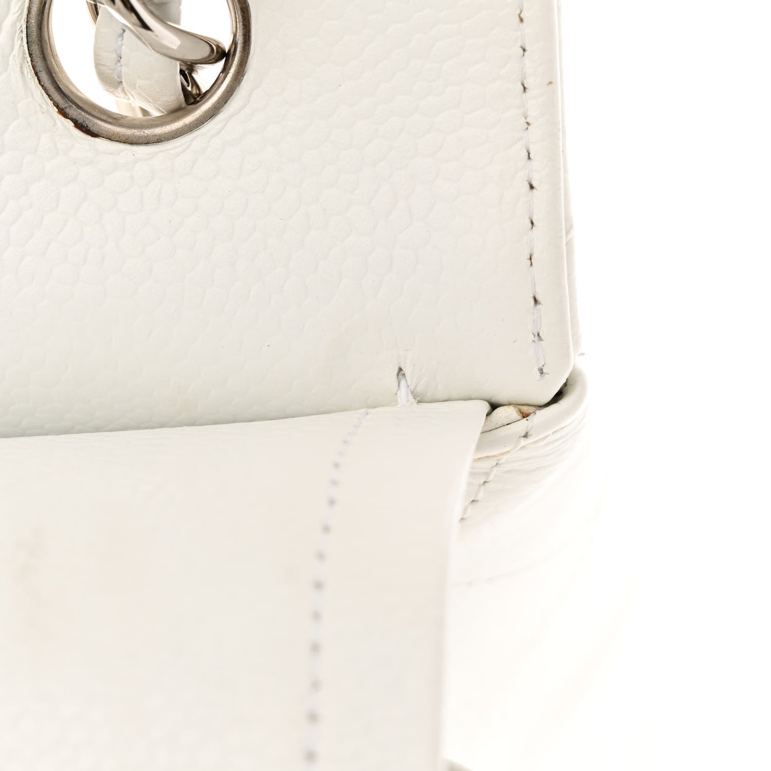 Chanel Caviar Quilted Jumbo Double Flap White 13 of 20