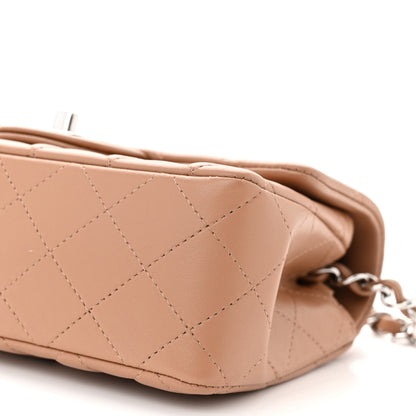 Chanel Lambskin Quilted Mini Rectangular Flap Dark Beige 10 of 11
