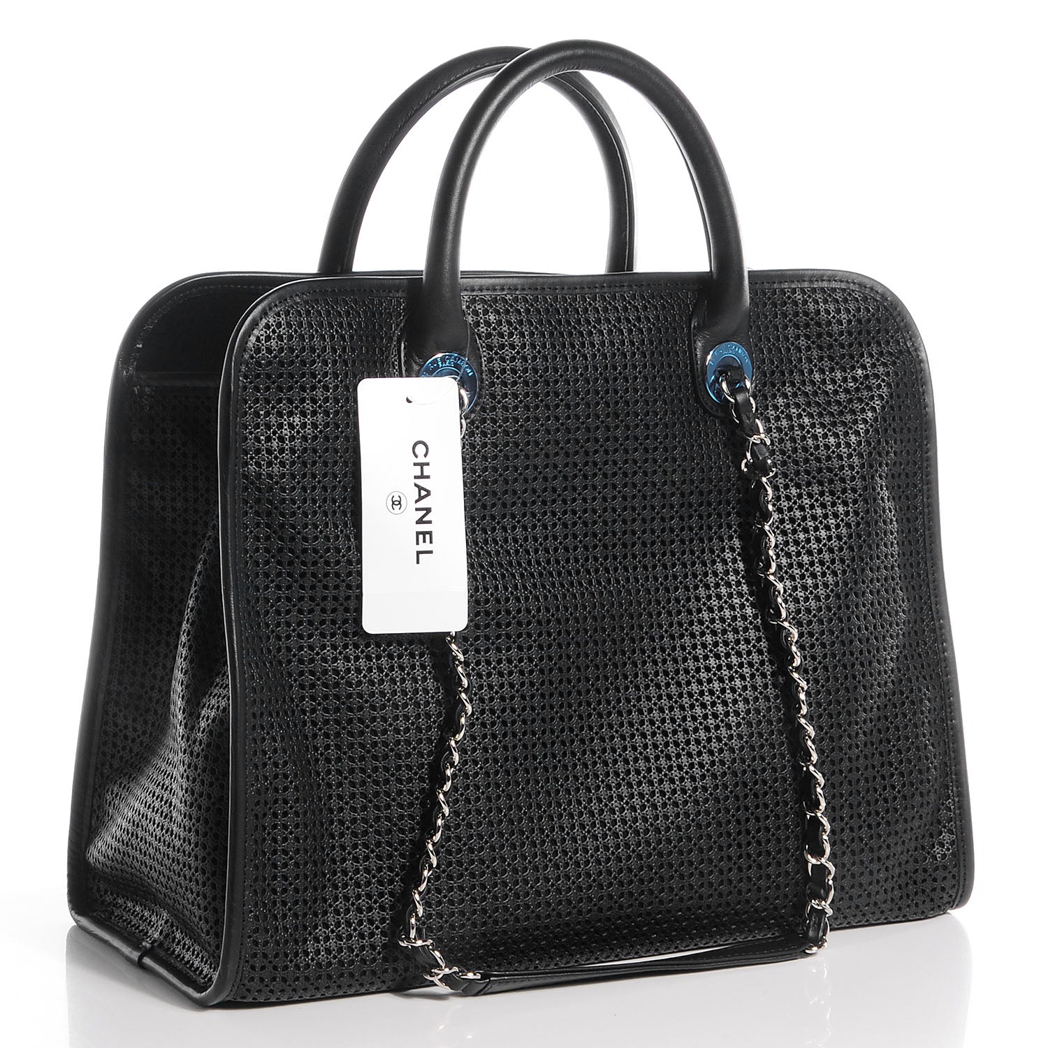 Chanel Calfskin Perforated Up In The Air Tote Black 3 of 9