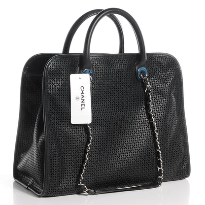 Chanel Calfskin Perforated Up In The Air Tote Black 3 of 9