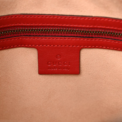 Gucci Calfskin Matelasse Medium GG Marmont Chain Shoulder Bag Hibiscus Red 6 of 13