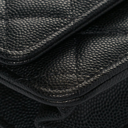 Chanel Caviar Quilted Wallet With Charms On Chain WOC Black 10 of 15