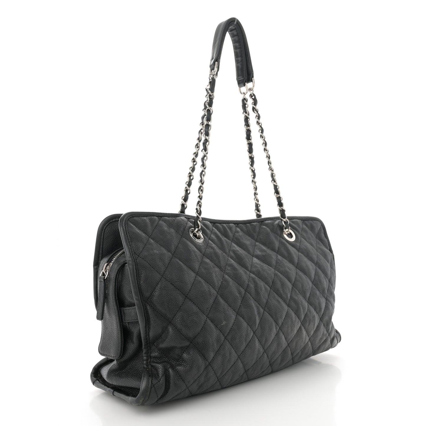 Caviar Quilted French Riviera Tote Black