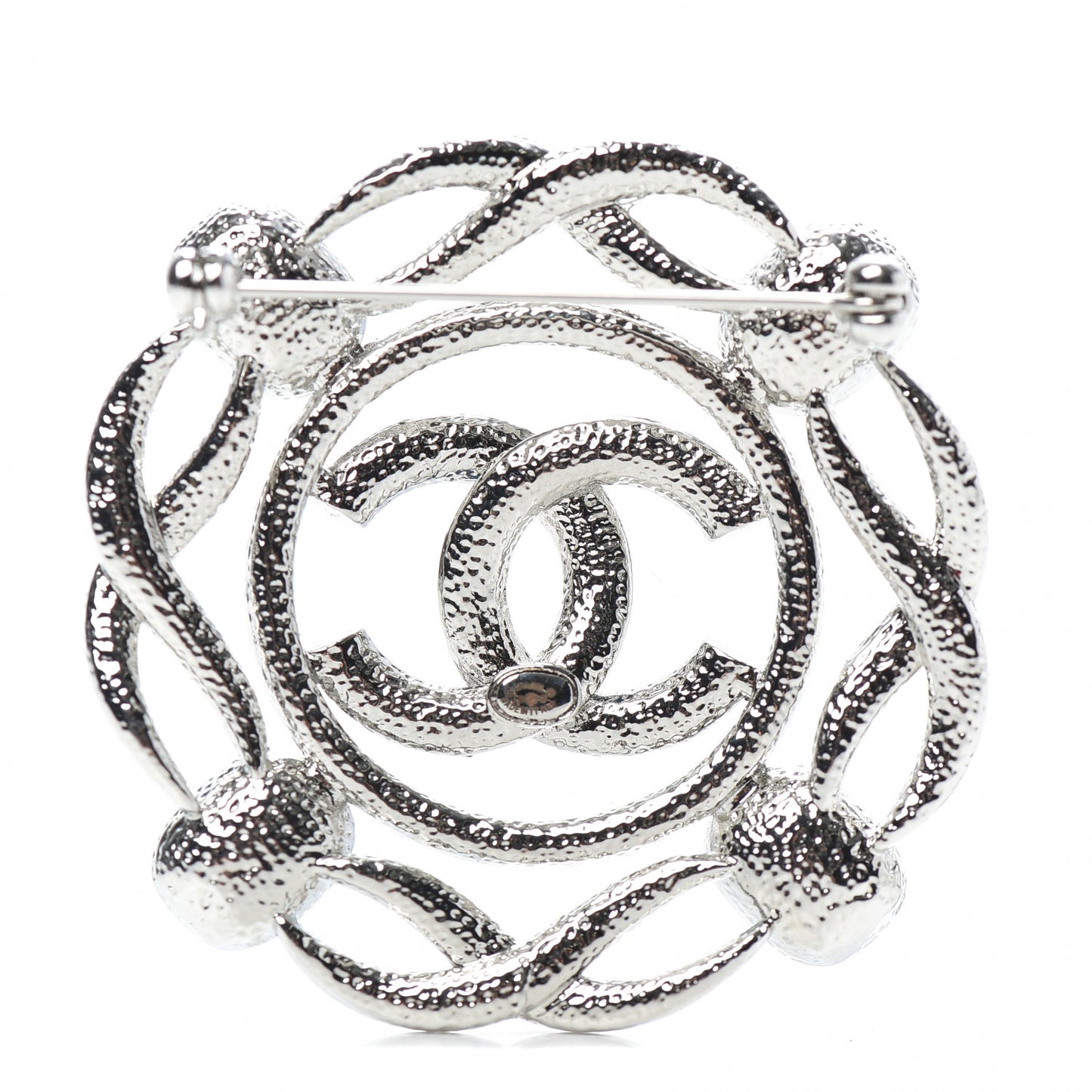 Crystal CC Brooch Silver Blue