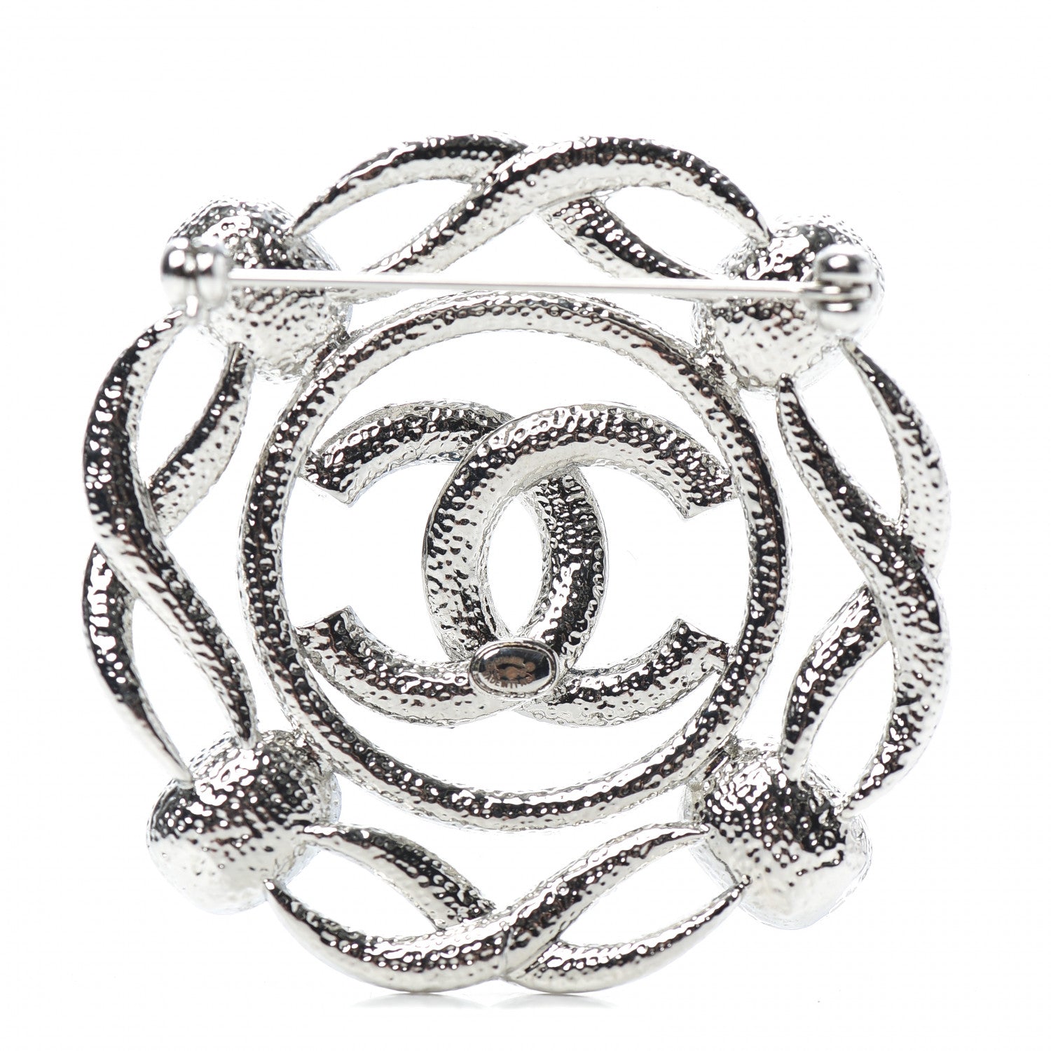 Chanel Crystal CC Brooch Silver Blue 3 of 5