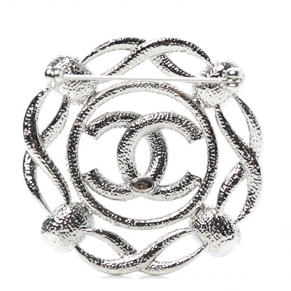 Chanel Crystal CC Brooch Silver Blue 3 of 5