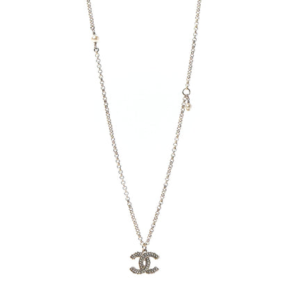 Chanel Pearl CC Pendant Necklace Golden Pearly White 1 of 5
