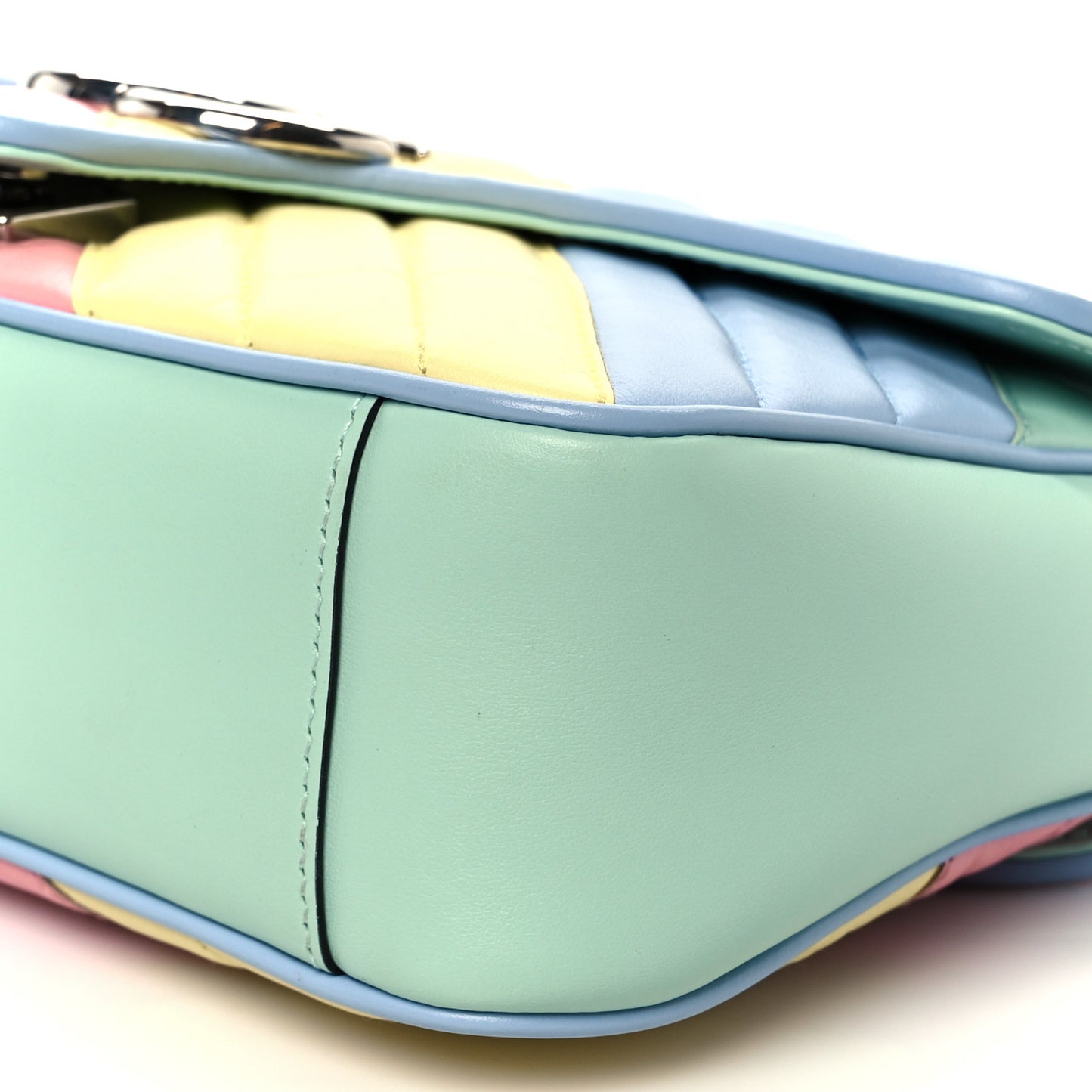 Calfskin Matelasse Diagonal Small GG Marmont Shoulder Bag Multicolor Pastel