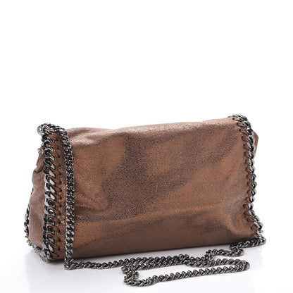 Stella McCartney Metallic Shaggy Deer Mini Falabella Fold Over Tote Brown 3 of 8