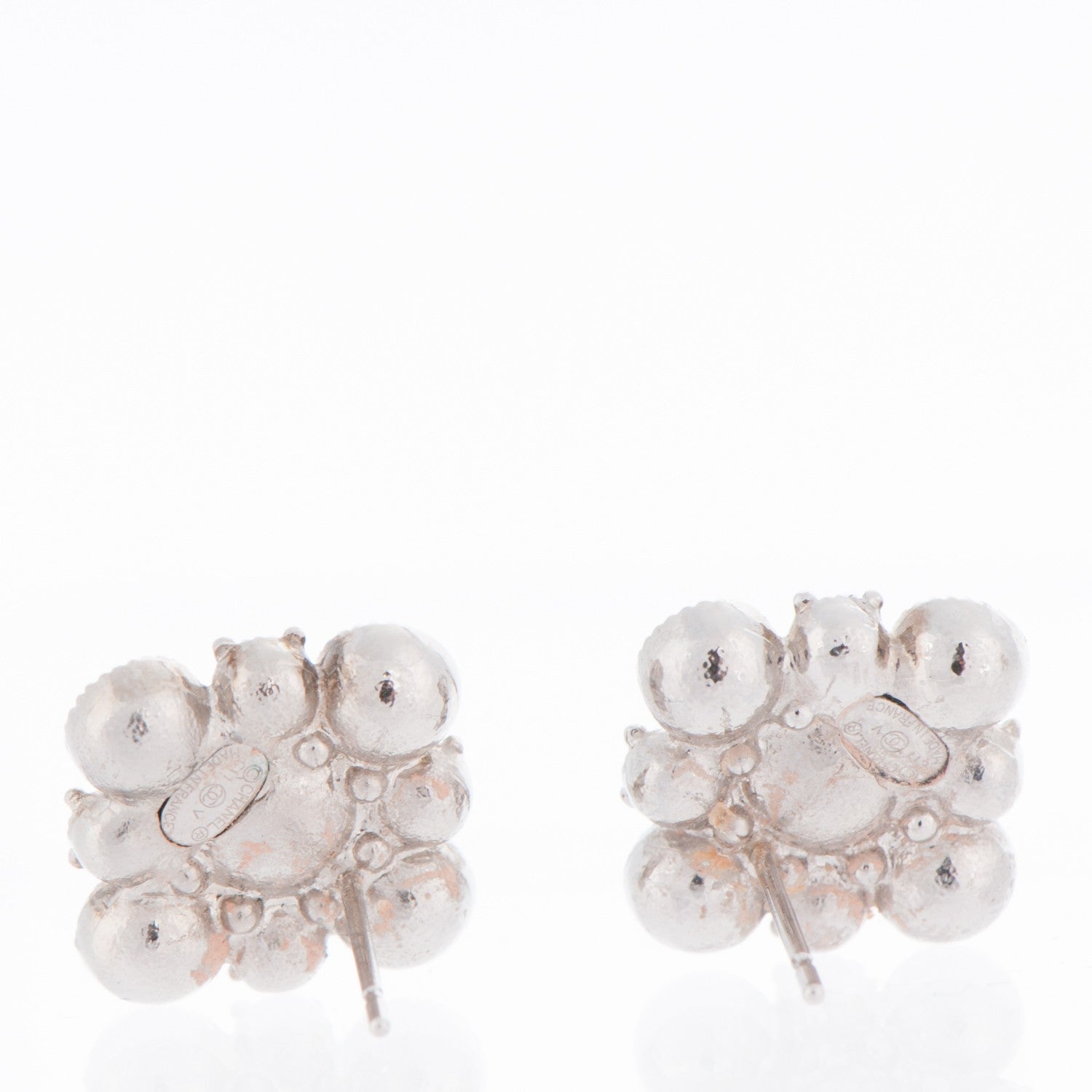Chanel Crystal CC Earrings Silver 3 of 4
